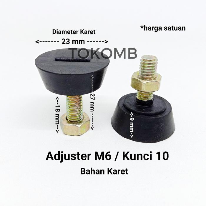 Adjuster M6 Garis / Karet Stabil Kaki Meja