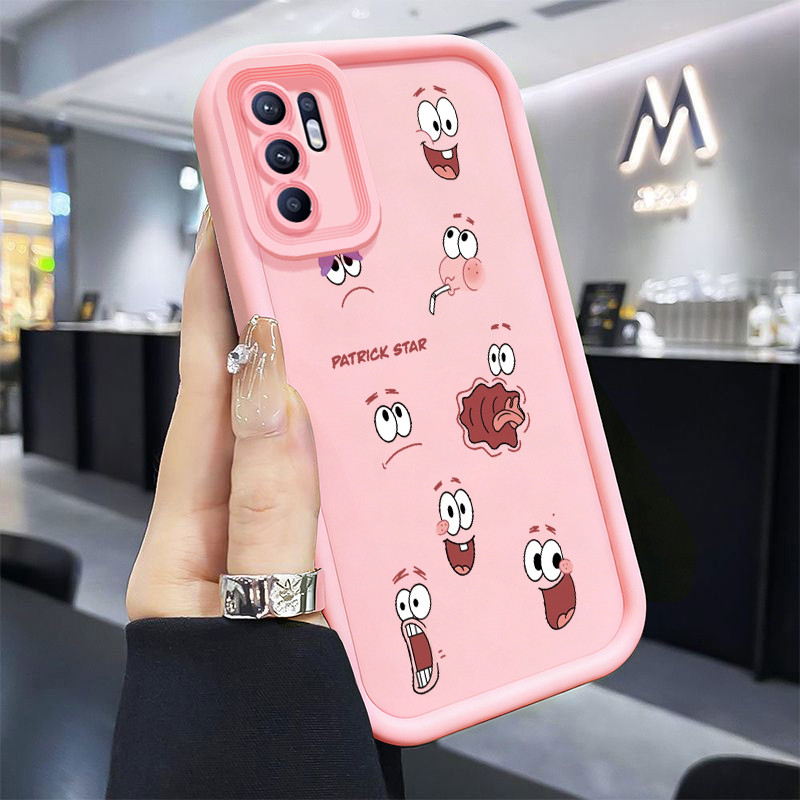 Casing Hp untuk OPPO Reno 6 4G Reno 6 5G Case Ekspresi Patrick Star kartun Kasing Airbag protection 