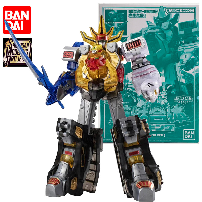 In Stock BANDAI SMP Hyakujuu Sentai Gaoranger GaoKing Clear Color Ver. Anime Action Figures Assembly