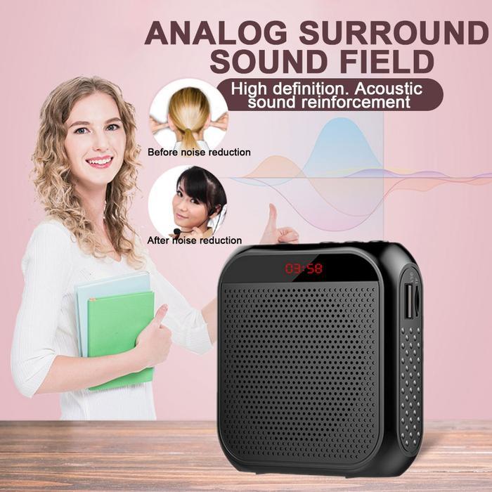 Speaker karaoke Megaphone Mini Guru Tour Guide Pidato Speaker Pinggang Dengan Kabel Audio Mic