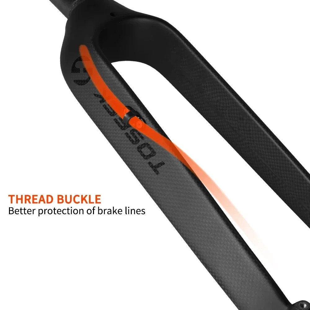 TOSEEK Carbon MTB Fork 26/27.5/29 Mountain Bike Fork Full Carbon MTB Rigid Fork 9*100MM