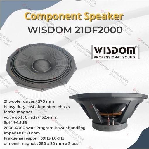 Wisdom Speaker Komponen Wisdom 21Df2000 21 Inch Woofer Driver 570Mm Aluminium Coil 6 Inch 152.4Mm