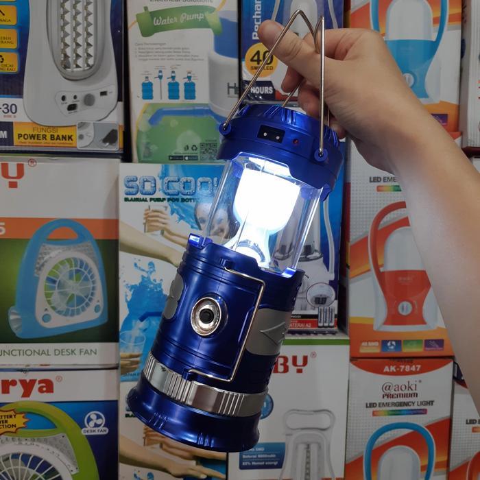 Lampu Emergency Camping Lentera Tarik Tenaga Surya + Senter
