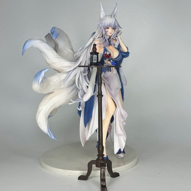 Anime Figure Azur Lane Shinano Evening Dress Gk Statue Beautiful Girl Nine Tails Pvc Model Desktop
