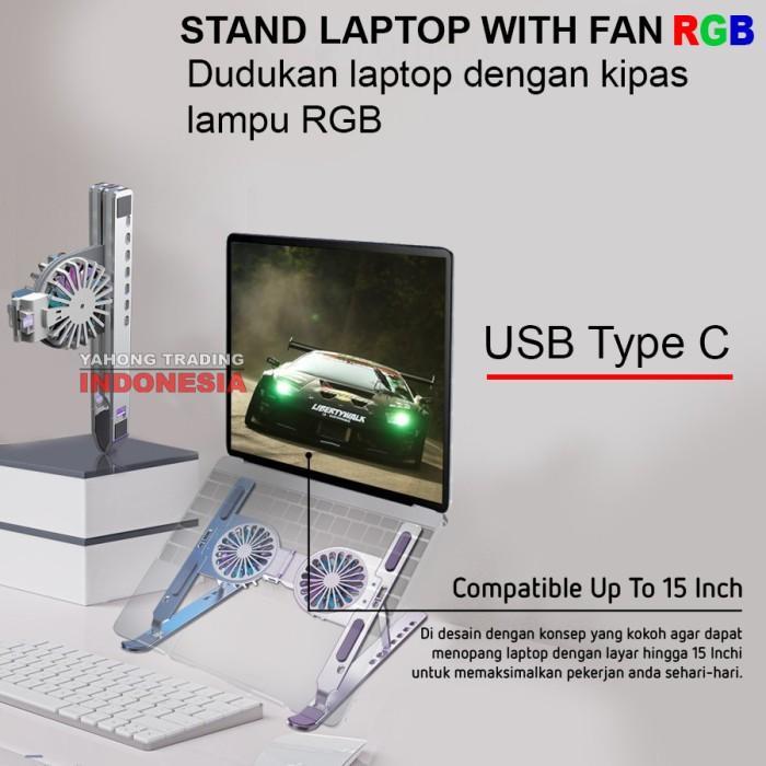 Meja Laptop Stand Laptop Besi Aluminium Kipas Laptop Lipat