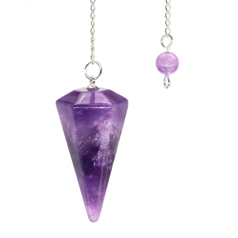 Natural rystal Pendulums for Divination Dowsing Amethyst Pink Quartz Pendulum Reiki Healing Gem