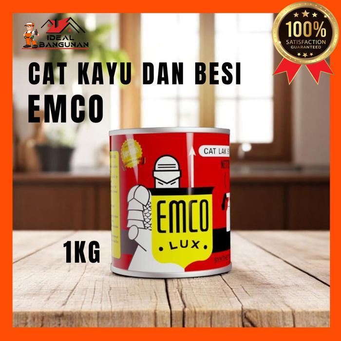 Diskon [Ready] Emco Lux Cat Kayu Dan Cat Besi Kemasan 1Kg Cat Emco Warna Hitam Putih Kuning Coklat