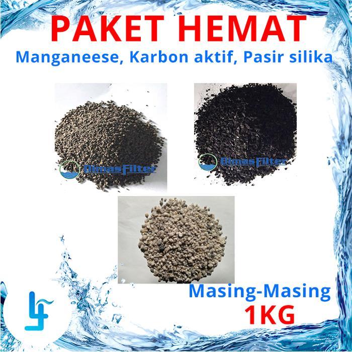 Paket Pasir Silika Manganese Karbon Aktif eceran perkg