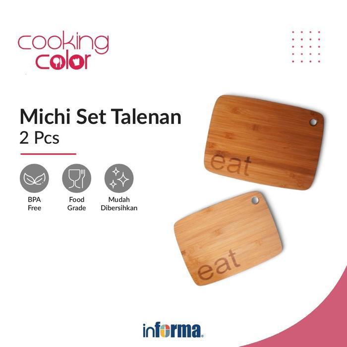 Informa Cooking Color Color Michi Talenan Kayu Set 2 pcs - Cokelat Cutting Board Papan Potong