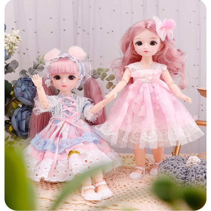 CUTYY 30CM Boneka Manga Mata BJD Putri Pesta BerdandanBoneka Mainan Anak Hadiah -Toys,Dolls