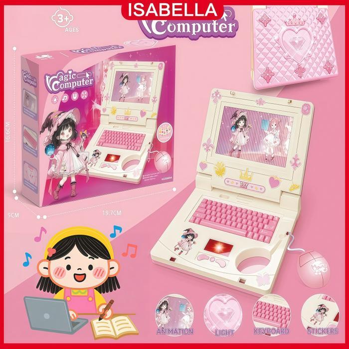 CUTE ISABELLA Mainan Laptop Anak Edukasi Layar Belajar Notebook Bayi Learning Machine Musik Kado