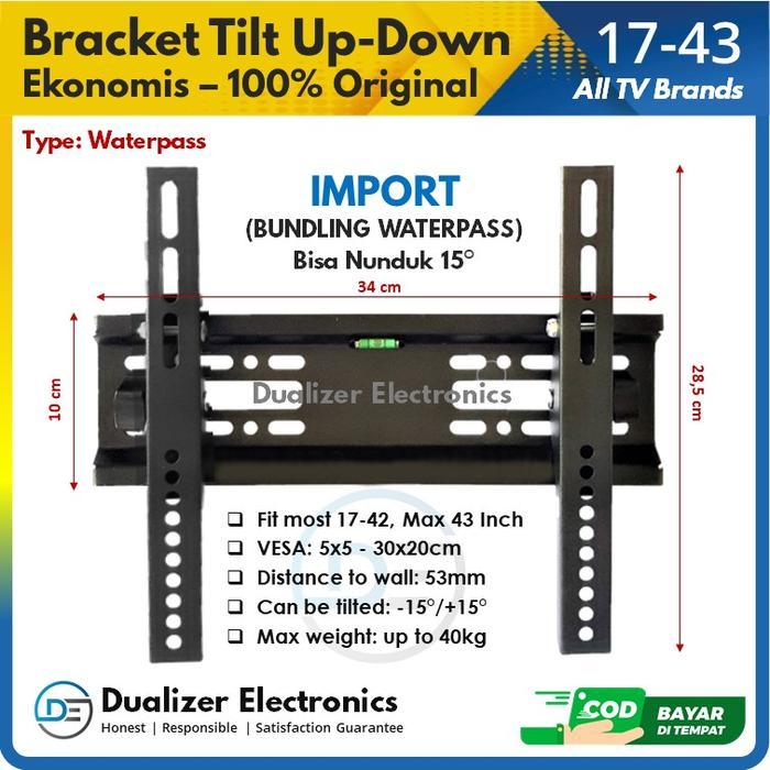 Bracket Tv Led Lcd 43 42 40 32 24 22 Inch Sharp Coocaa Changhong Polytron Dll Import - Adjustable