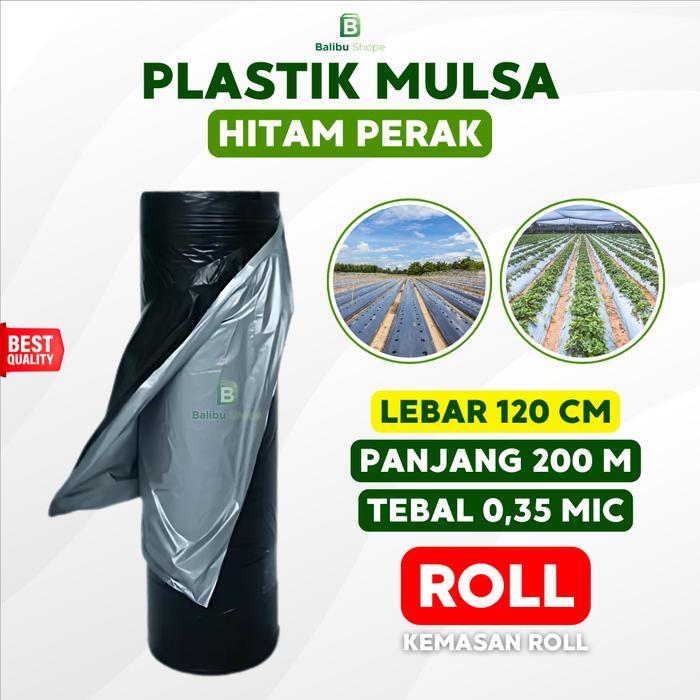 Plastik Mulsa 1 Roll Lebar 120 Cm Mulsa HItam Perak ROLL
