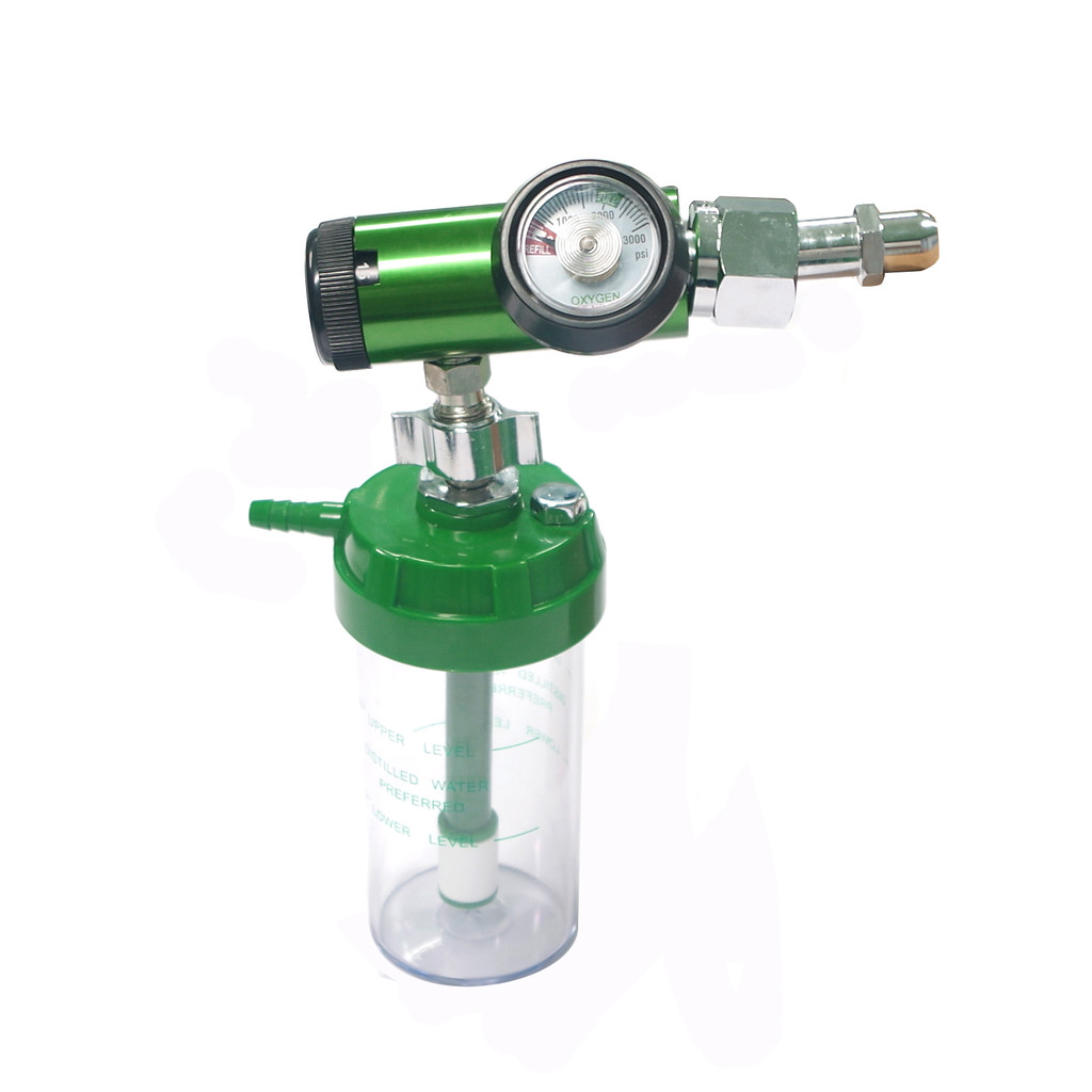 CGA540 CGA870 Medical Gas Oxen Pressure Regulator With 250ml Humidifier for Oxen Cylinder 3000psi