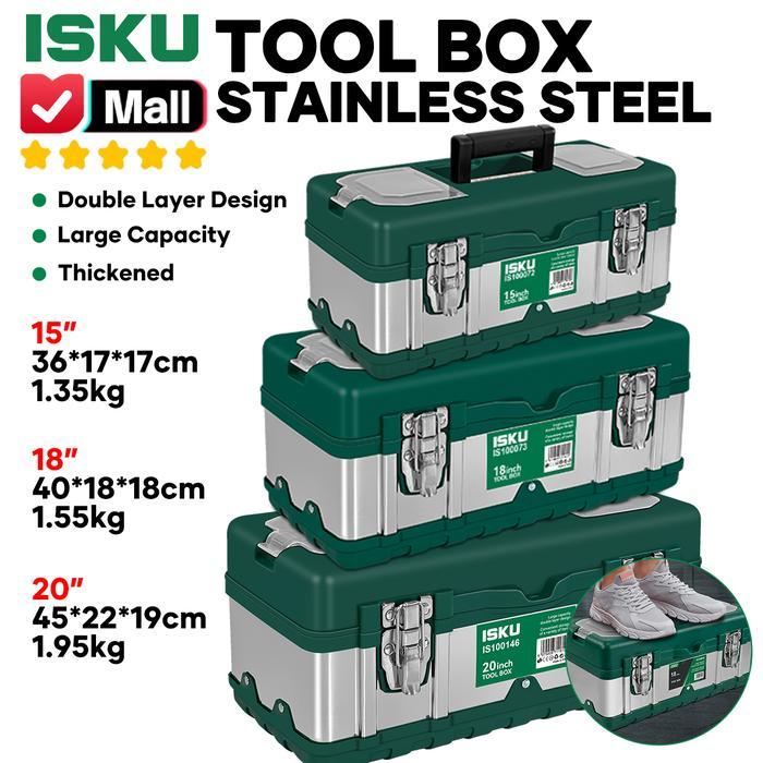 Isku Tool Box Besi, Toolbox Stainless Steel, Hard Case Toolbox, Kotak Perkakas Besar, Toolbox Heavy