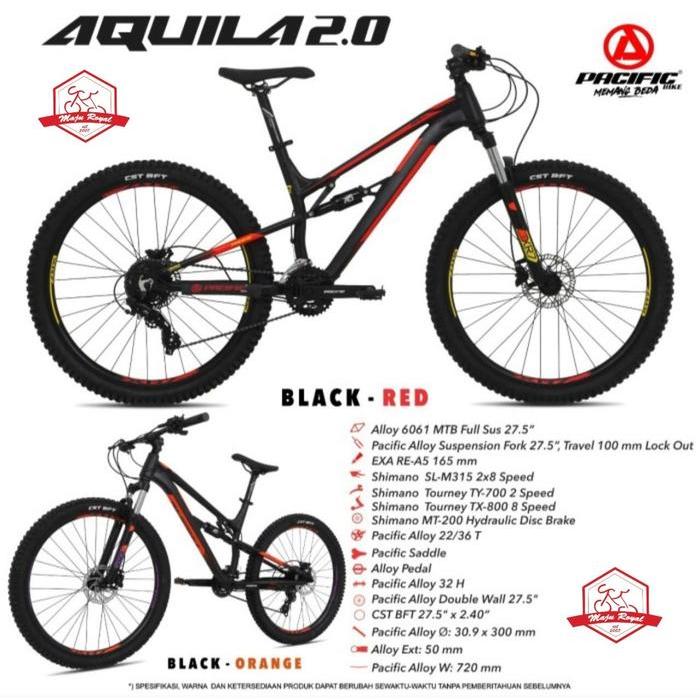 SEPEDA GUNUNG MTB PACIFIC AQUILA 2.0 2021 27 inch FULL SUSPENSION 16sp