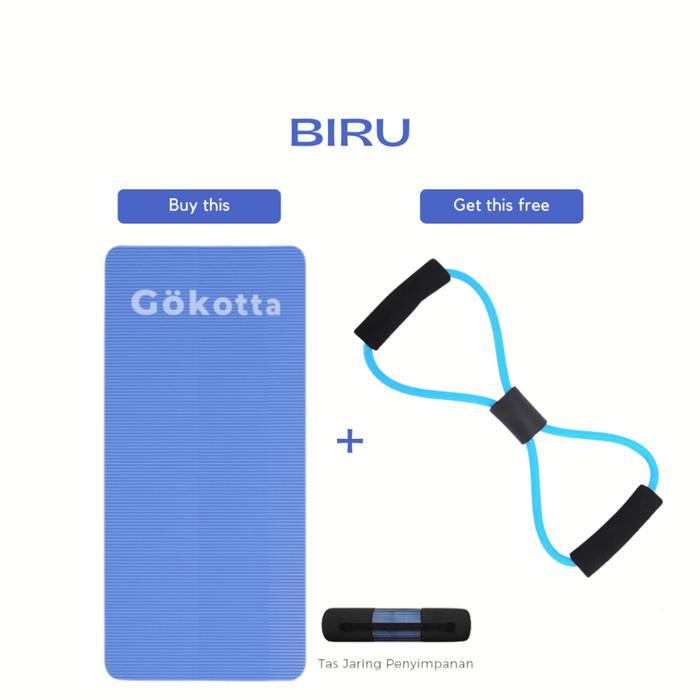 GOKOTTA Bundling Hemat Matras Olahraga dan Tali Yoga Elastis/ Yogas Mat/ Matras Anti Slip/ Free Tas