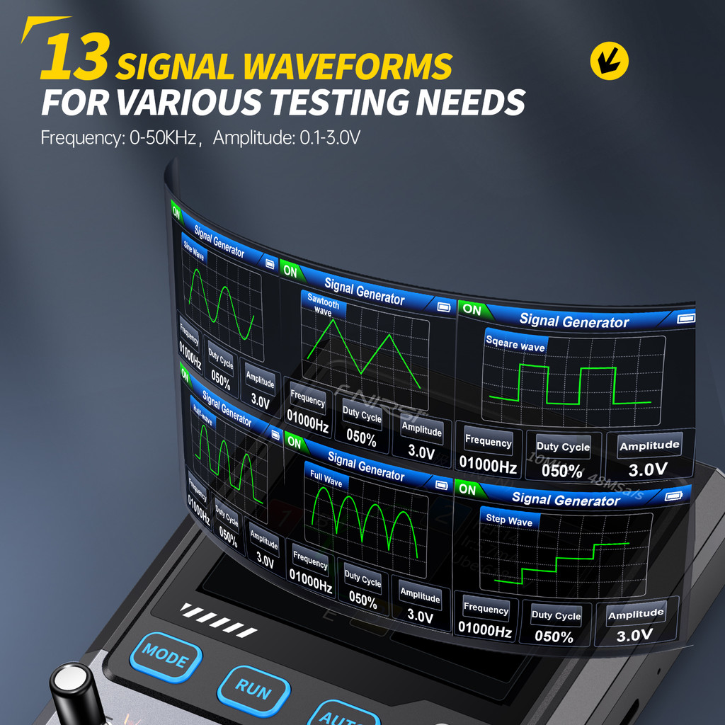 FNIRSI New DSO-TC4 DSO-TC3 3-in-1 Handheld Digital Oscilloscope Transistor Tester Signal Source