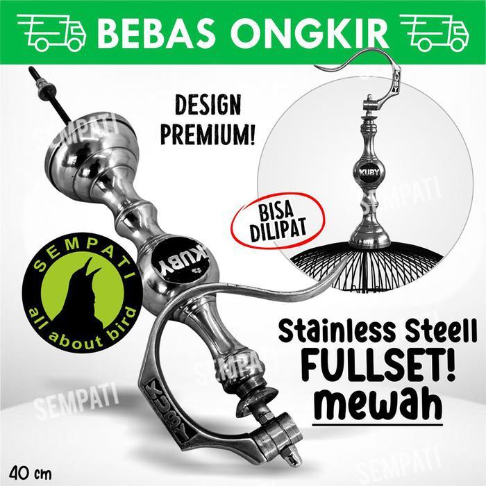 SEMPATI Gantungan Kuby Silver Fullset Plus Pion Kuby Gantungan Lipat Sangkar Kandang Burung Pleci
