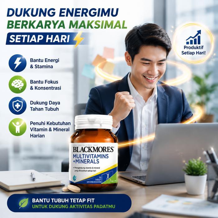 Blackmores Multivitamins + Minerals 30 Tablets Multivitamin Lengkap Untuk Dewasa Bantu Jaga Stamina