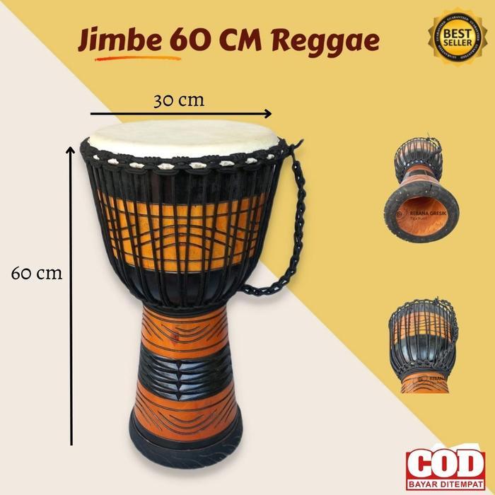 Alat musik jimbe reggae dewasa jumbo ukuran 60 cm