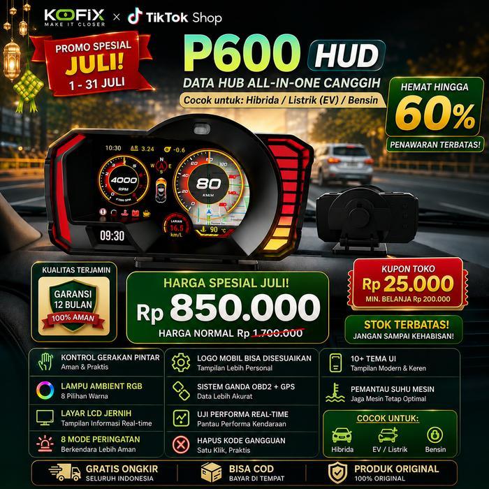 Promo P600 Head Up Display Hud Upgrade Dari P6 Pro+ Obd2+Gps Scanner Mobil Universal Hapus Kode