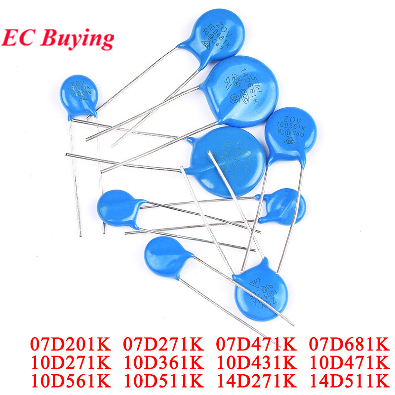 5-20pcs MOV Varistor Piezoresistor 7D/10D/14D 681K 621K 561K 511K 471K 431K 361K 271K 201K 560V 510V