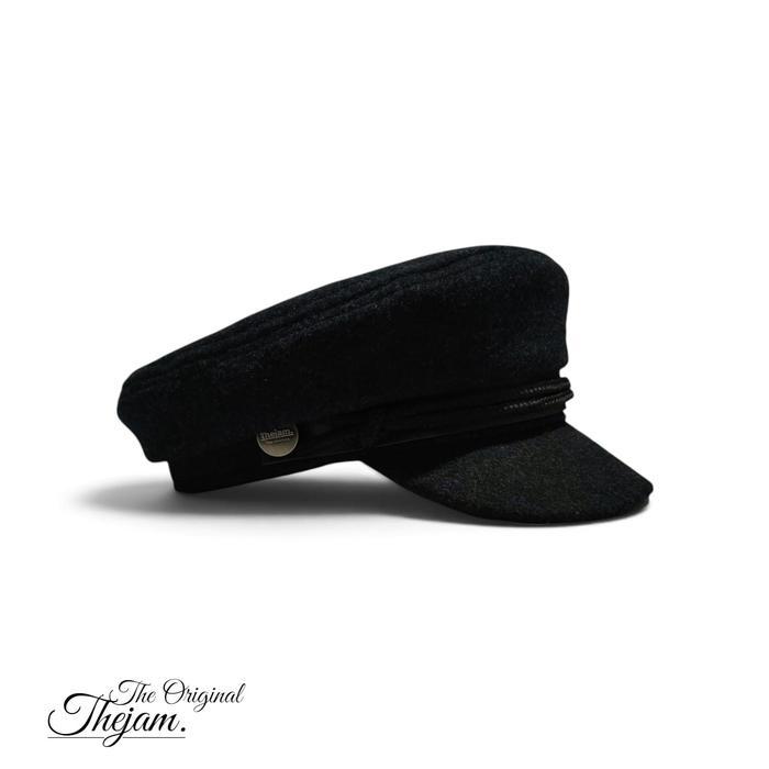 Thejam. the original Sailor hat wool black Fiddler cap Fisherman cap Vintage