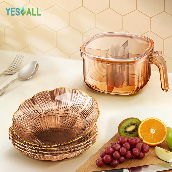 Premium Yesall Tempat Bumbu Dapur Set 4 In 1 Free Sendok & Piring Aesthetic Wadah Toples Bumbu Dapur