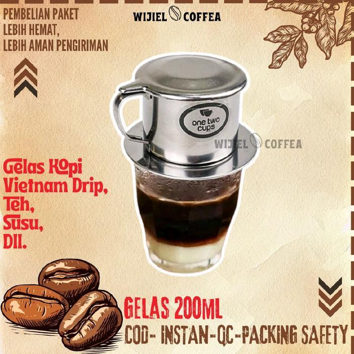 PAKET HEMAT VIETNAM DRIP COFFEE - VIETNAM DRIP + GELAS KOPI VIETNAM DRIP - SARINGAN KOPI VIETNAM