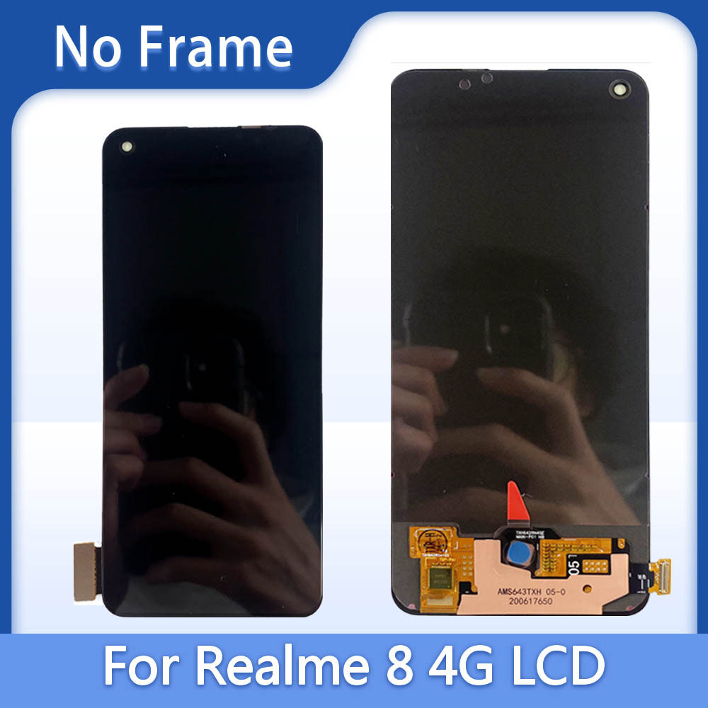6.4" OLED TFT Touch Screen Display For Realme 8 4G LCD Digitizer Replacement Repair Part Compatible