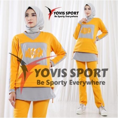 ow1p- Setelan Sablon Jogger Wanita Muslim By Yovis Sport
