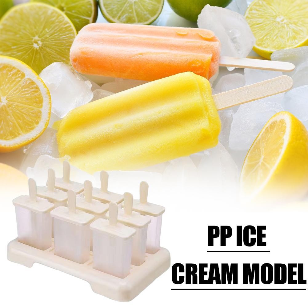 Ice Cream Popsicle Mold Tray DIY Ice Cream Machine Homemade Ice Box with Plastic Stick Freezer Juice