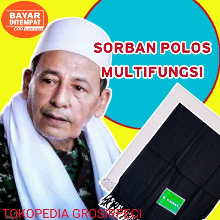 TERLARIS Sorban putih hitam polos multifungsi Sorban warna putih polos terbaru READY STOCK