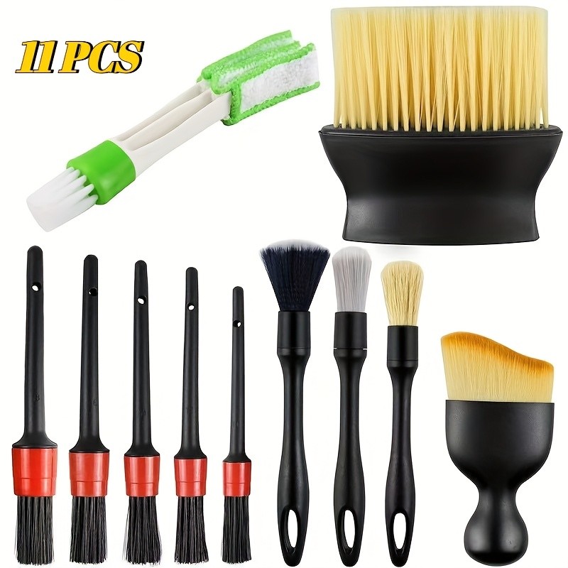11pcs Car Detailing Brush Set Car Interior Detailing Brushes Auto Ultra Soft Brush Wheel Brush Car