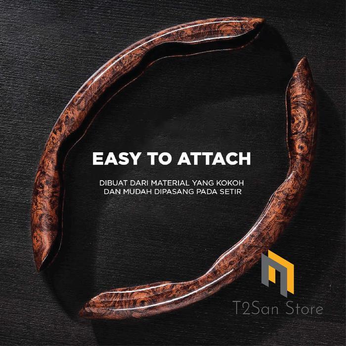 Cover Stir Mobil 05 Motif Kayu & Carbon Car Coklat cover stir