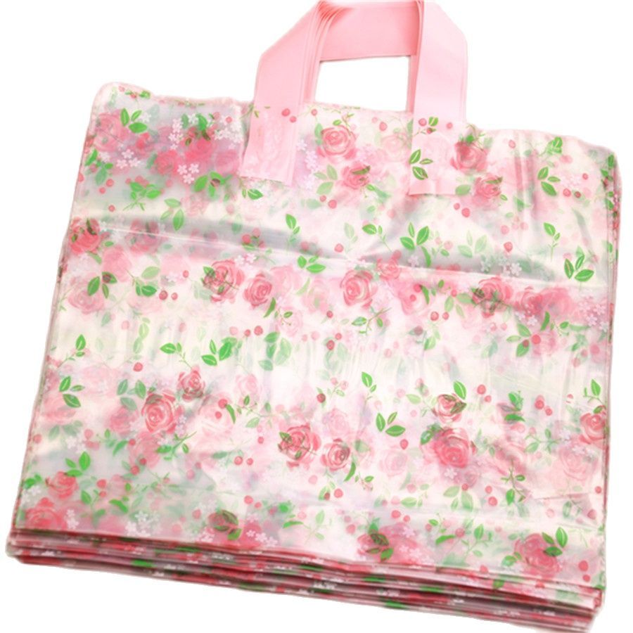 High-density Polythylene Eco-friendly Sachet Plastique With Rose Flower 10pcs/lot 29*35cm Large Wedd