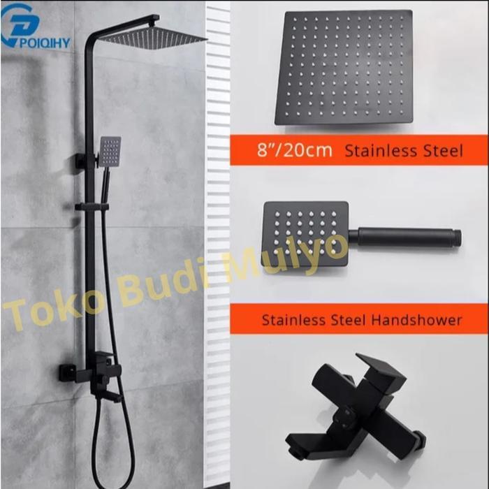 Paloma Corner - Sale Shower Tiang Set Black Kotak Minimalis