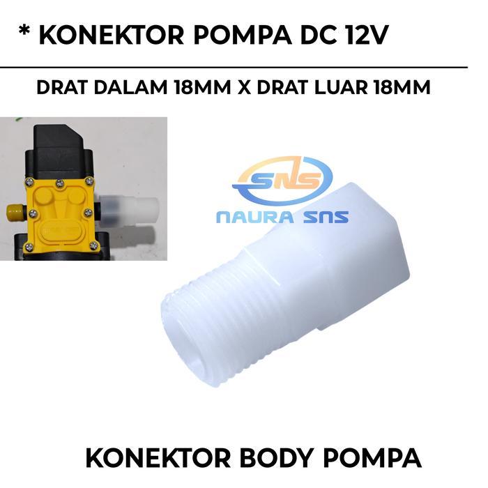 Konektor body pompa sprayer elektrik drat dalam 18mm-drat luar 18mm