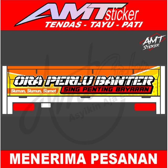 Stiker Decal Pintu Bak Gran Max - Stiker Decal Bak Belakang Pick Up Gran Max Tulisan Ora Perlu