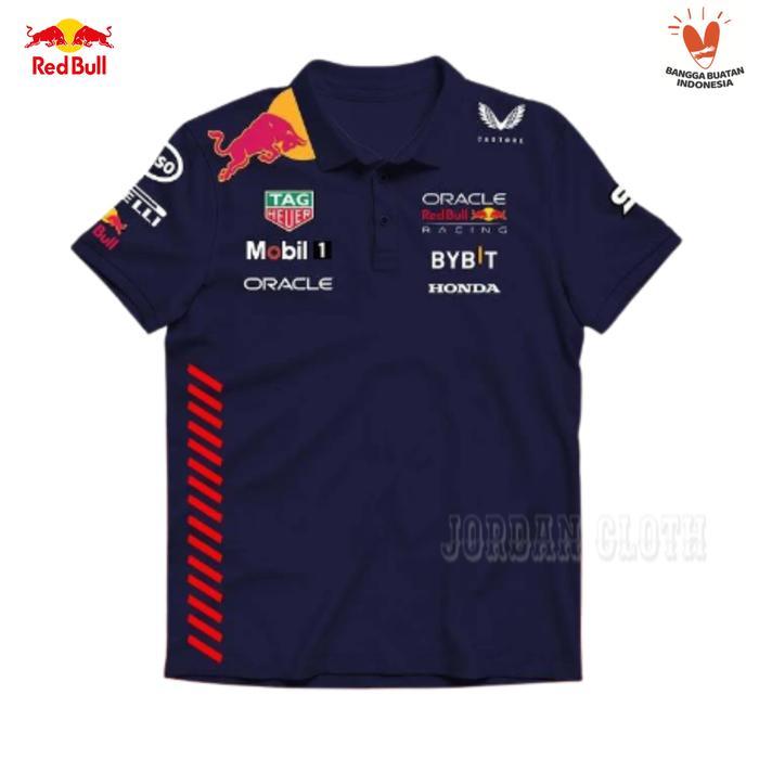 Polo shirt Kaos Kerah Team Balap Redbull Formula One F1 Racing