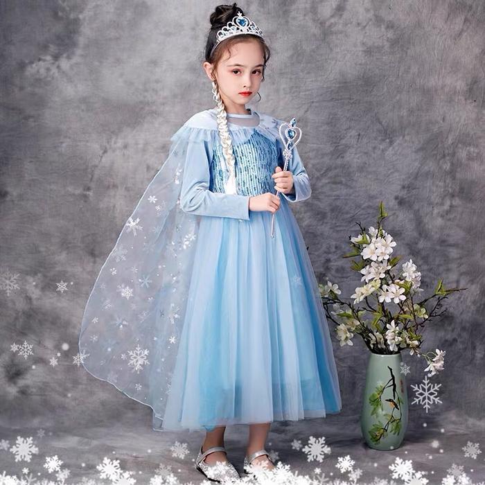 Lea Frozen Anna Elsa Dress Anak Baju Karakter Kartun Disney Fashion Original