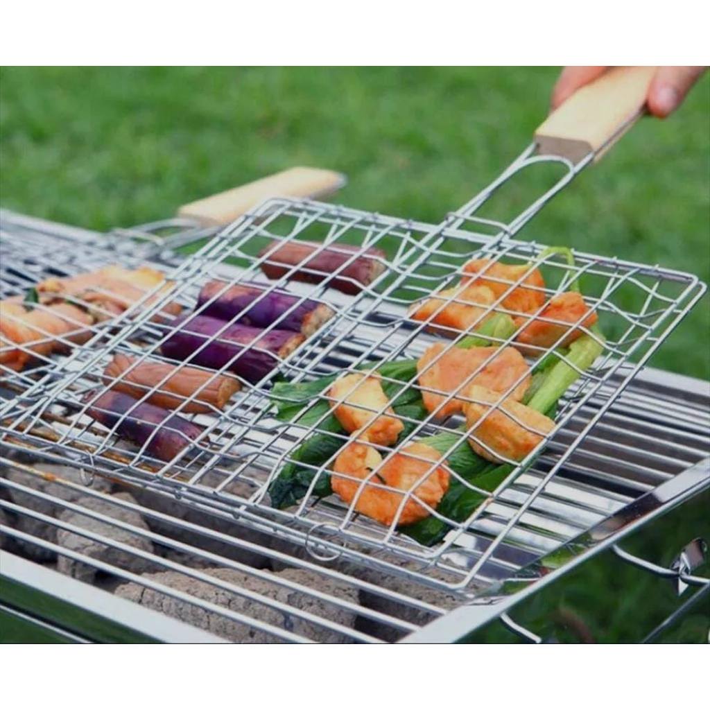 Panggangan JUMBO 40x30 cm / Alat Pangangan Jepit -Sate / Ikan / Ayam / Roti Bakar DLL- Alat Bakaran