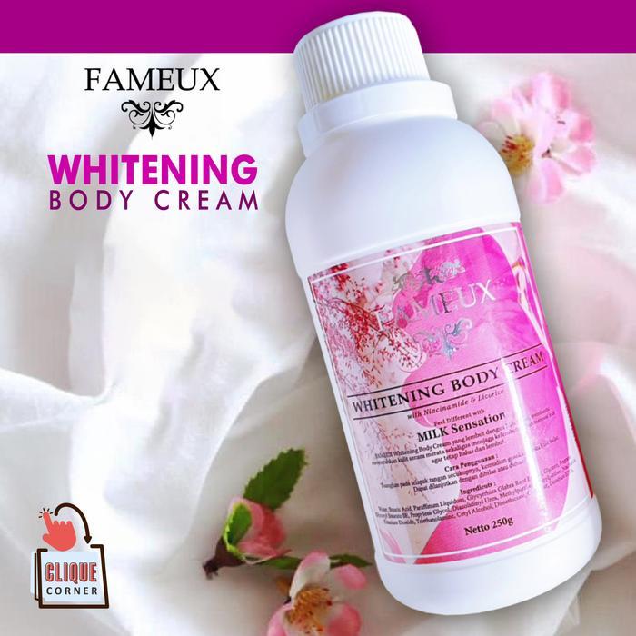i0cc- Fameux Whitening Body Cream Hand Body Bleaching 500Ml Pemutihan Mencerahkan Pencerah