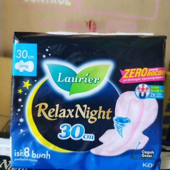 qgk4- 2 Pack Isi (16Pcs) Pembalut Laurier Relax Night Panjang 30Cm Per Pack Isi 8
