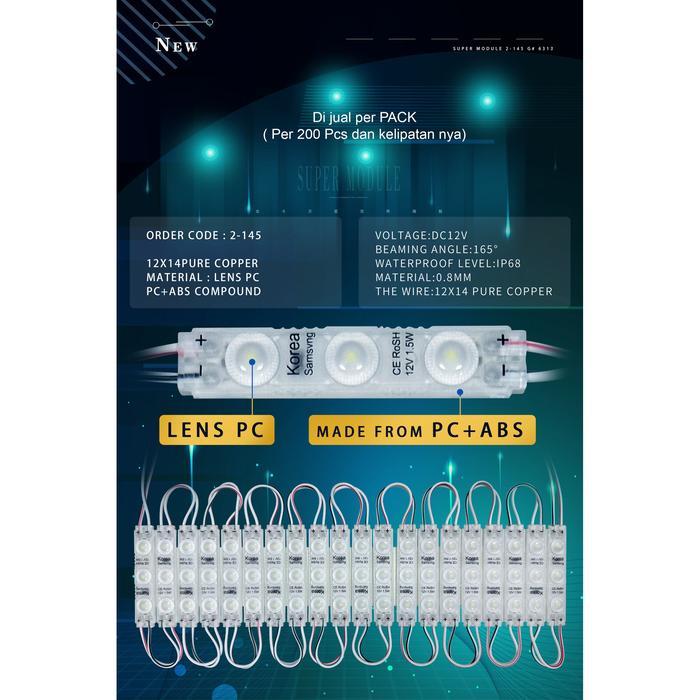 Terbagus Lampu Led Modul Samsung 3 Mata 2835 1.5 Watt Dc 12 Volt Module 1 Pack Terlariss 