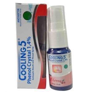 5s79- Cooling 5 Spray Mint Biru Obat Sariawan Mulut Sakit Tenggorokan 15 Ml