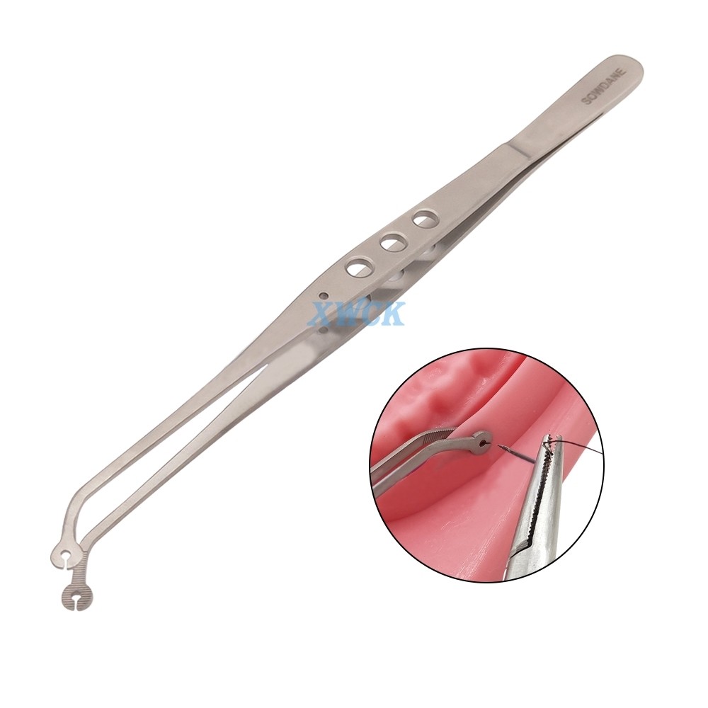 Dental Surgical Operation Stitching Tweezer College Tweezer Cotton Dressing Force Serrated Tip
