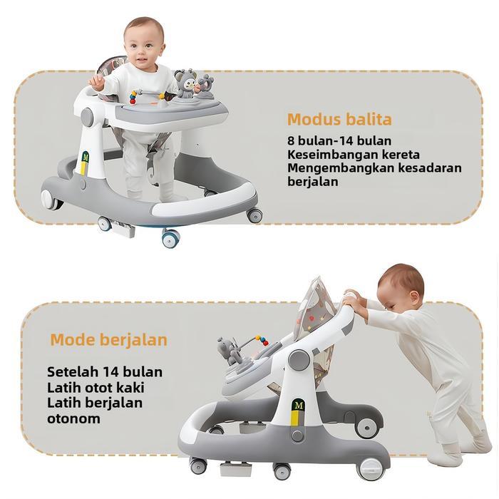 [COD]Baby Walker Lipat untuk Belajar Berjalan - Roda Bayi Kereta Bayi Toys Anak-Anak Children