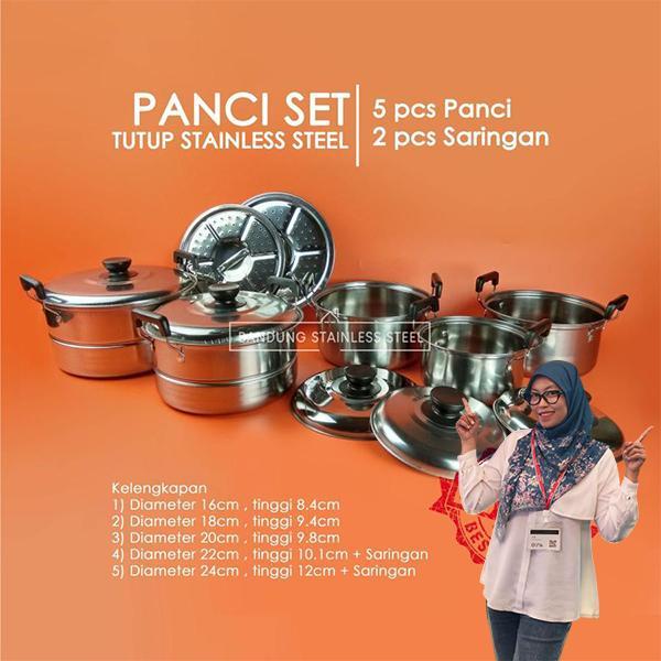 Oxone Home - Panci Set Panci Sup Kukus Stainless Steel Steamer Soup Pot Murah
